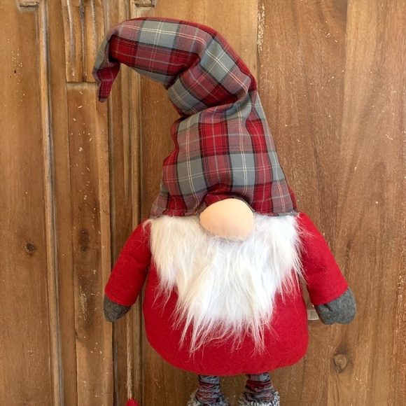 Large Plush Plaid Gnome Holding Star With Extendable Telescope Legs Decoration - Picture 5 of 12